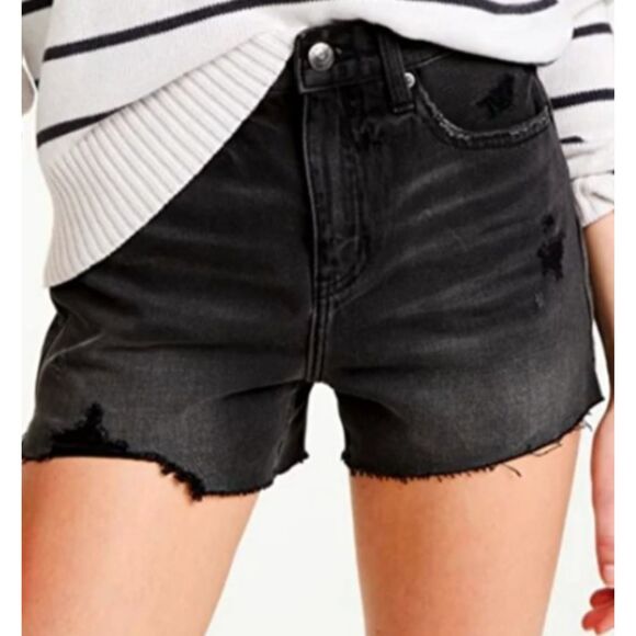 Pistola Denim Shorts Women’s XS Black Distressed Cut Off Raw Hem Jean Shorts - Picture 1 of 13